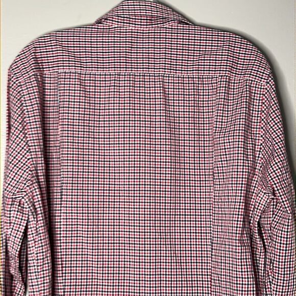 H&M Slimfit easy iron micro plaid long sleeve, button down shirt, large - Picture 11 of 12